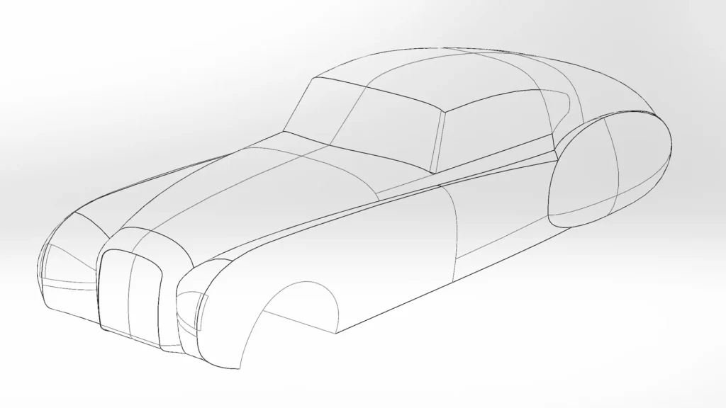 Forte-Vision-Bracco-MKII-lin-drawing-Art-Deco-classic-car-bespoke