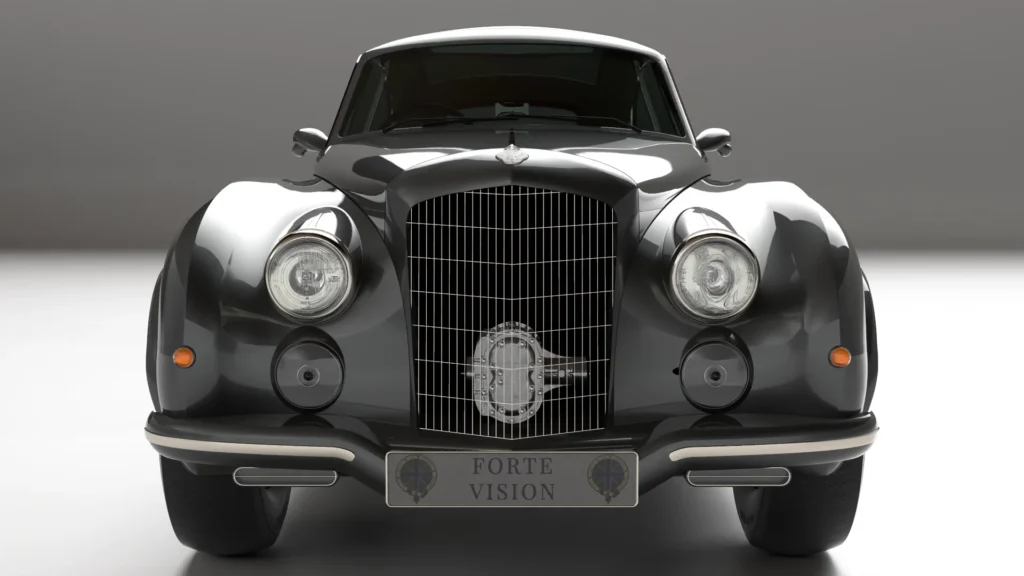 Forte-Vision-Bracco-MKIV-front-Classic-Car-3D-render-Bentley-Continental-Alfa-Romeo-2600B-style-studio-setting